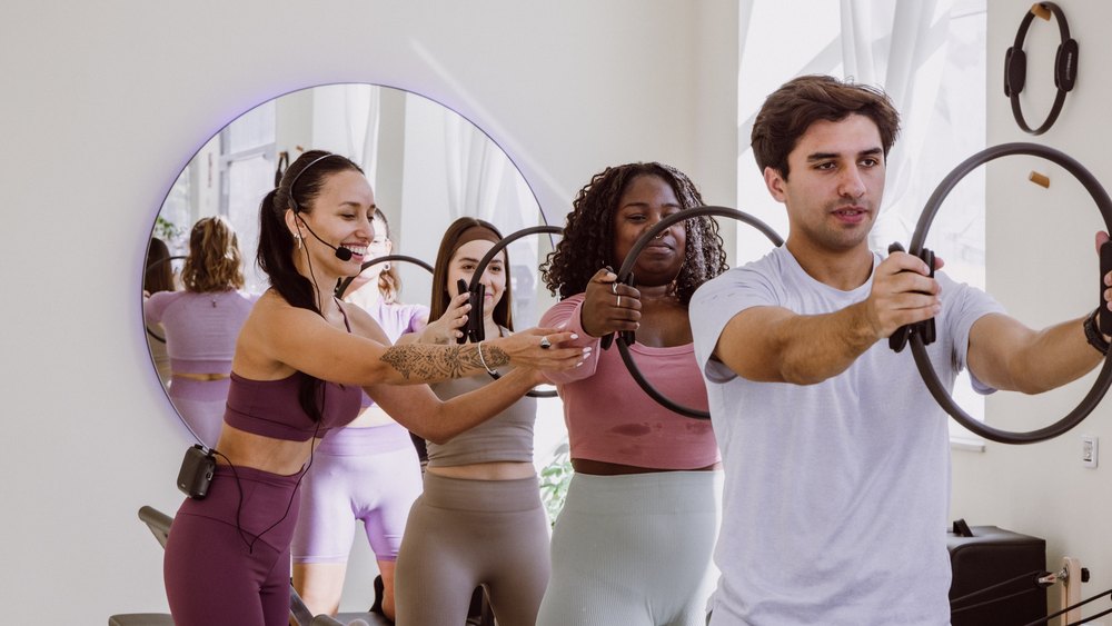 Clase de grupo en el estudio